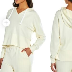 Three Dots Cropped Hoodie Sweatshirt - Size XL